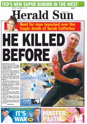 Herald Sun (Australia) Newspaper Front Page for 20 November 2012