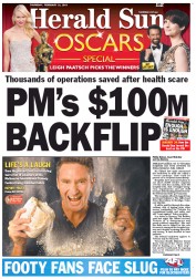 Herald Sun (Australia) Newspaper Front Page for 21 February 2013