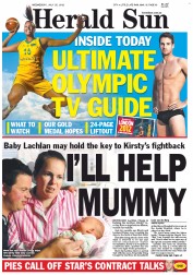 Herald Sun (Australia) Newspaper Front Page for 25 July 2012