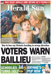 Herald Sun (Australia) Newspaper Front Page for 26 November 2012