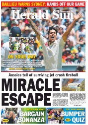 Herald Sun (Australia) Newspaper Front Page for 27 December 2012