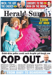 Herald Sun (Australia) Newspaper Front Page for 27 August 2012