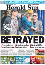 Herald Sun (Australia) Newspaper Front Page for 28 October 2013