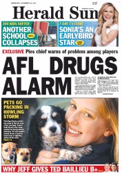 Herald Sun (Australia) Newspaper Front Page for 28 November 2012