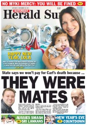 Herald Sun (Australia) Newspaper Front Page for 29 December 2012