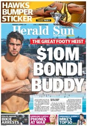 Herald Sun (Australia) Newspaper Front Page for 2 October 2013
