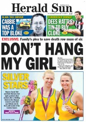 Herald Sun (Australia) Newspaper Front Page for 2 August 2012