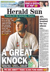 Herald Sun (Australia) Newspaper Front Page for 30 November 2012