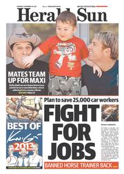 Herald Sun (Australia) Newspaper Front Page for 30 November 2013