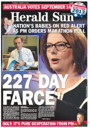 Herald Sun (Australia) Newspaper Front Page for 31 January 2013
