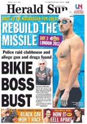 Herald Sun (Australia) Newspaper Front Page for 31 July 2012