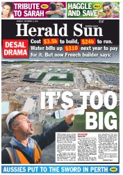 Herald Sun (Australia) Newspaper Front Page for 3 December 2012