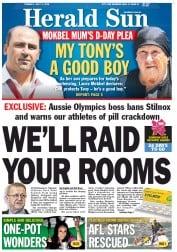 Herald Sun (Australia) Newspaper Front Page for 3 July 2012