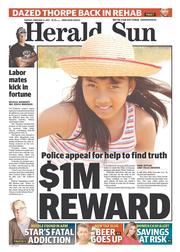 Herald Sun (Australia) Newspaper Front Page for 4 February 2014