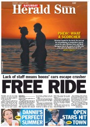 Herald Sun (Australia) Newspaper Front Page for 5 January 2013