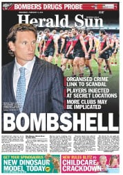Herald Sun (Australia) Newspaper Front Page for 6 February 2013