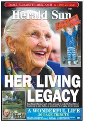 Herald Sun (Australia) Newspaper Front Page for 7 December 2012