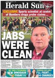 Herald Sun (Australia) Newspaper Front Page for 7 February 2013