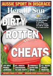 Herald Sun (Australia) Newspaper Front Page for 8 February 2013