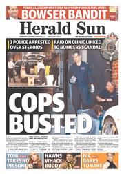 Herald Sun (Australia) Newspaper Front Page for 9 October 2013