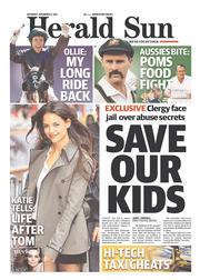 Herald Sun (Australia) Newspaper Front Page for 9 November 2013