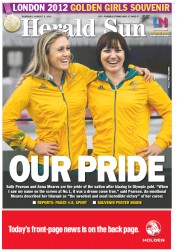 Herald Sun (Australia) Newspaper Front Page for 9 August 2012