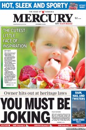 Hobart Mercury (Australia) Newspaper Front Page for 10 November 2012
