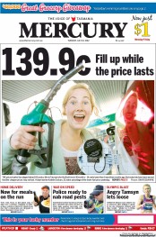 Hobart Mercury (Australia) Newspaper Front Page for 10 July 2012