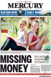 Hobart Mercury (Australia) Newspaper Front Page for 12 November 2012