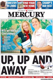 Hobart Mercury (Australia) Newspaper Front Page for 13 December 2012