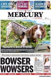 Hobart Mercury (Australia) Newspaper Front Page for 13 July 2013
