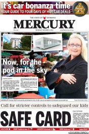Hobart Mercury (Australia) Newspaper Front Page for 14 November 2012
