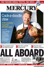 Hobart Mercury (Australia) Newspaper Front Page for 15 February 2013