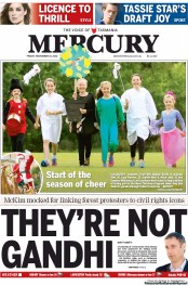 Hobart Mercury (Australia) Newspaper Front Page for 16 November 2012