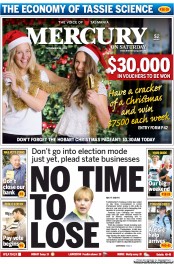 Hobart Mercury (Australia) Newspaper Front Page for 16 November 2013