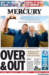 Hobart Mercury (Australia) Newspaper Front Page for 17 October 2013