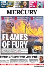 newspaper front headlines australia october wildfires pages australian mercury friday newspapers fury flames