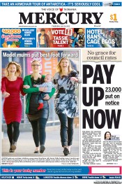 Hobart Mercury (Australia) Newspaper Front Page for 19 July 2012