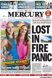 Hobart Mercury (Australia) Newspaper Front Page for 1 February 2014