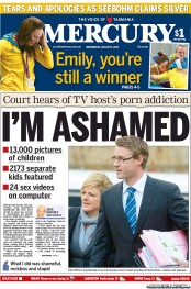 Hobart Mercury (Australia) Newspaper Front Page for 1 August 2012