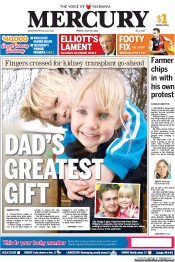 Hobart Mercury (Australia) Newspaper Front Page for 20 July 2012