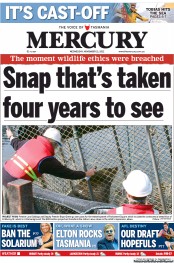 Hobart Mercury (Australia) Newspaper Front Page for 21 November 2012