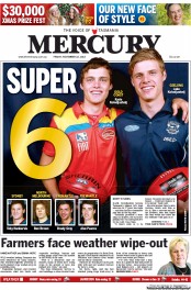 Hobart Mercury (Australia) Newspaper Front Page for 22 November 2013