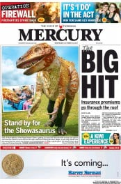 Hobart Mercury (Australia) Newspaper Front Page for 23 October 2013