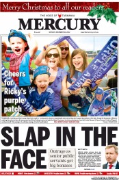Hobart Mercury (Australia) Newspaper Front Page for 24 December 2012
