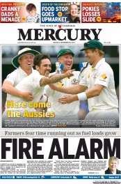 Hobart Mercury (Australia) Newspaper Front Page for 25 November 2013