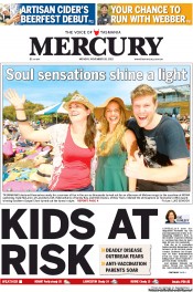 Hobart Mercury (Australia) Newspaper Front Page for 26 November 2012