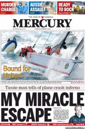 Hobart Mercury (Australia) Newspaper Front Page for 27 December 2012