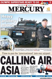 Hobart Mercury (Australia) Newspaper Front Page for 27 July 2012