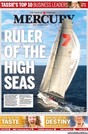 Hobart Mercury (Australia) Newspaper Front Page for 28 December 2012